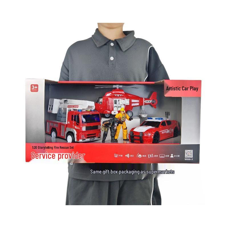 

Литературная машинка W550-3 Пожарная машина, Набор игрушек самолет и вертолет – Сюжетное инерционное моделирование, фигурки