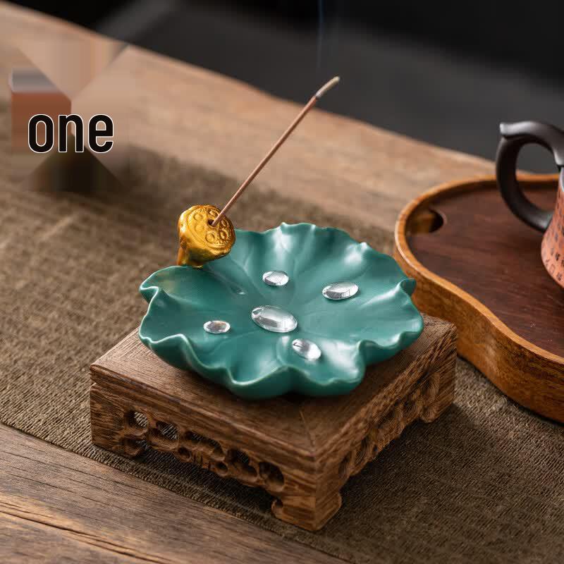 Dewdrop Lotus Leaf Incense Burner