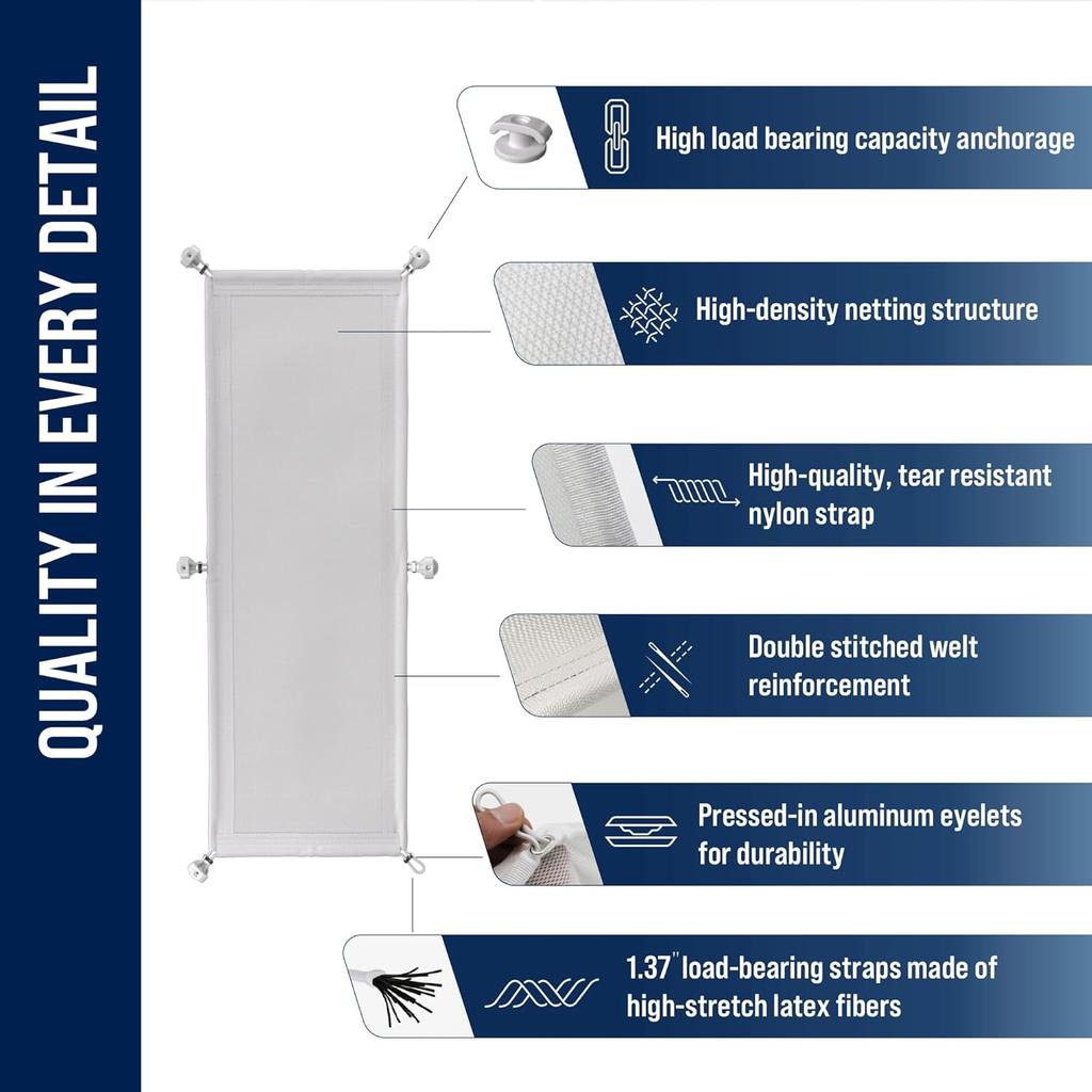 Cable Management Net - Under Desk Wire Management - Flexible Under Desk Cable Management Tray White