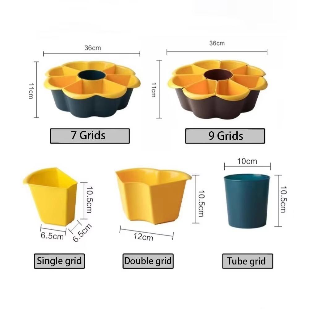 Double-layer Rotating Hot Pot Vegetable Basket 7/9-grid Vegetable Basket
