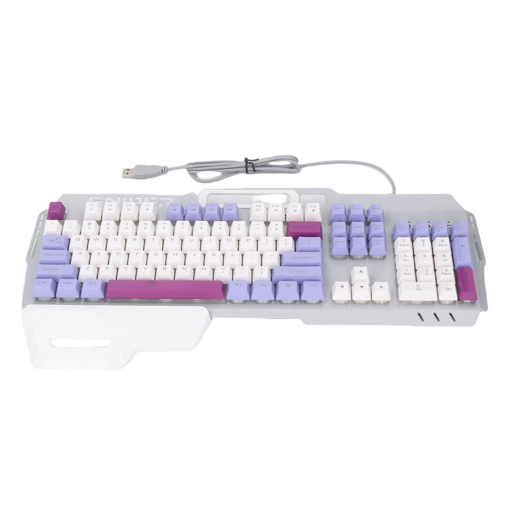Mechanical Feeling Keyboard 104 Keys Colorful Light Up USB Wired Computer Keyboard with Wrist Rest Spill Resist Triple