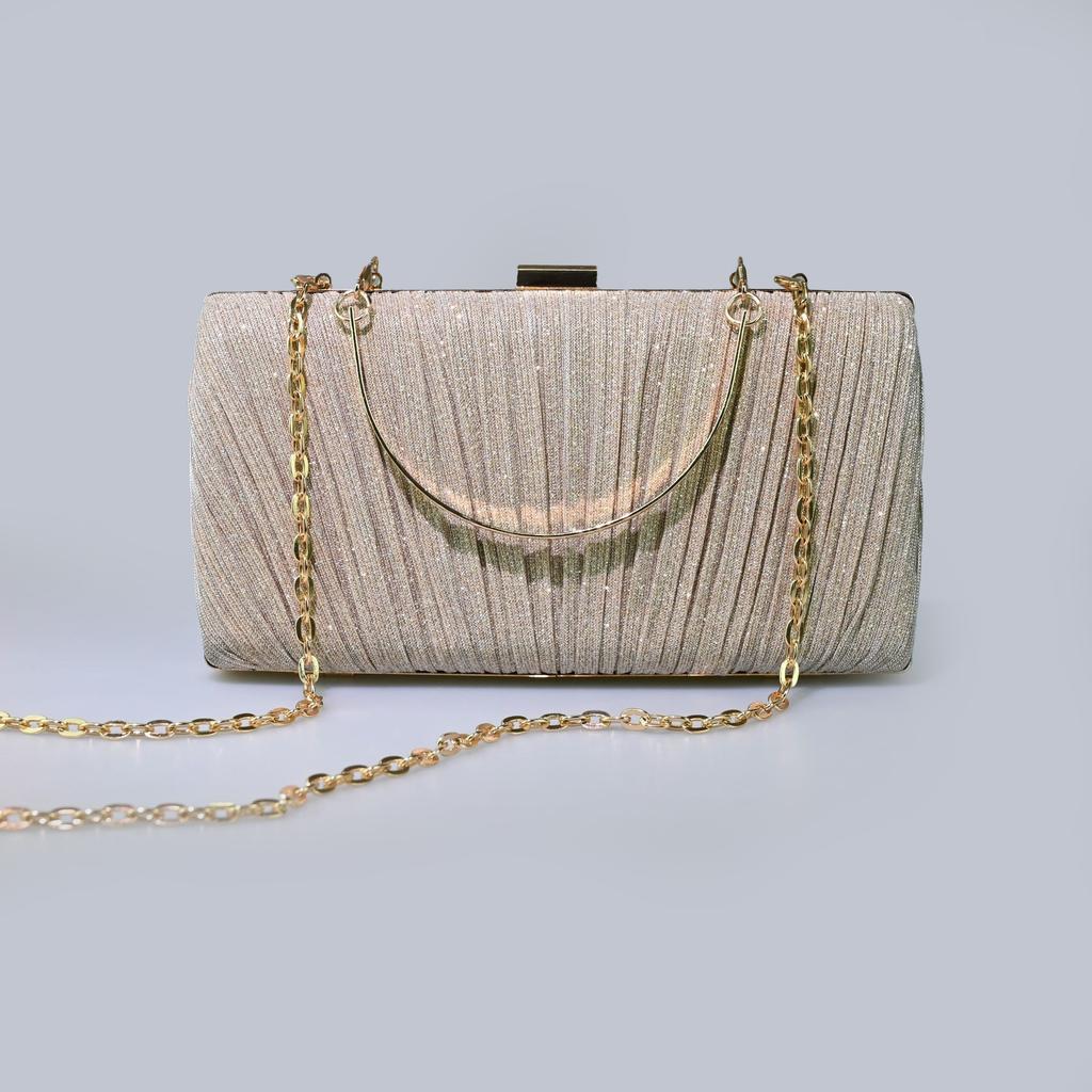 Borsa da sera a pochette da donna di lusso Borsa a tracolla Festa Matrimonio Ballo di fine anno Compleanno Borse quadrate grandi Elegante borsa a mano plissettata Portamonete