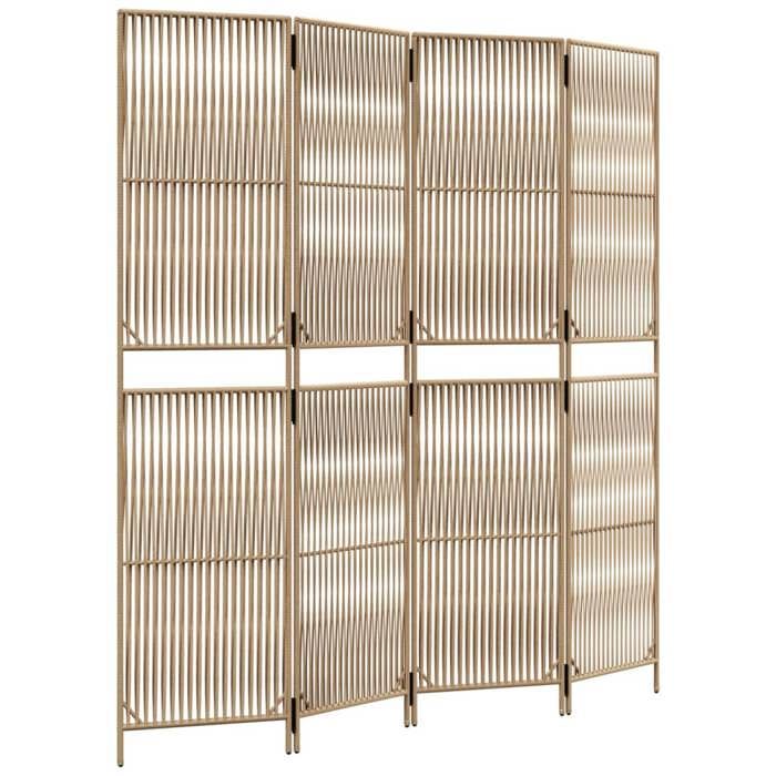 VidaXL Cloison de Séparation 4 Panneaux, Séparateur de Pièce, Écran d'Intimité, Paravent de Salon Chambre, Moderne, Beige 365395