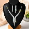Funkelndes Strass- & Zirkon-Braut-Halsketten- und Ohrring-Set - Elegante Hochzeitsaccessoires
