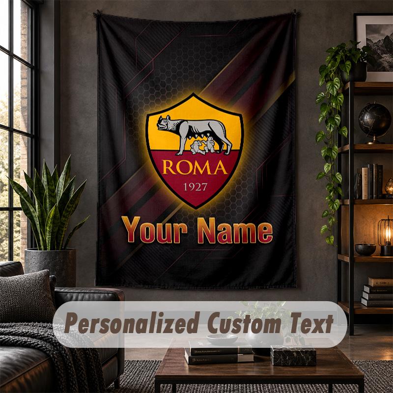 Wall Tapestry AS Roma Print Custom Name Text Wall Hanging Home Decor