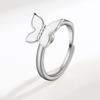 Sweet Animal Butterfly Enamel Rotating Ring for Women Adjustable Open Anti-Stress Anxiety Copper Metal Engagement Ring