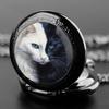 Vintage Retro Black White Chinese Yinyang Quartz Unisex Men Women Pocket Watch Quartz Necklace Pendant Clock Chain Casual Classic Dial Jewelry Gift