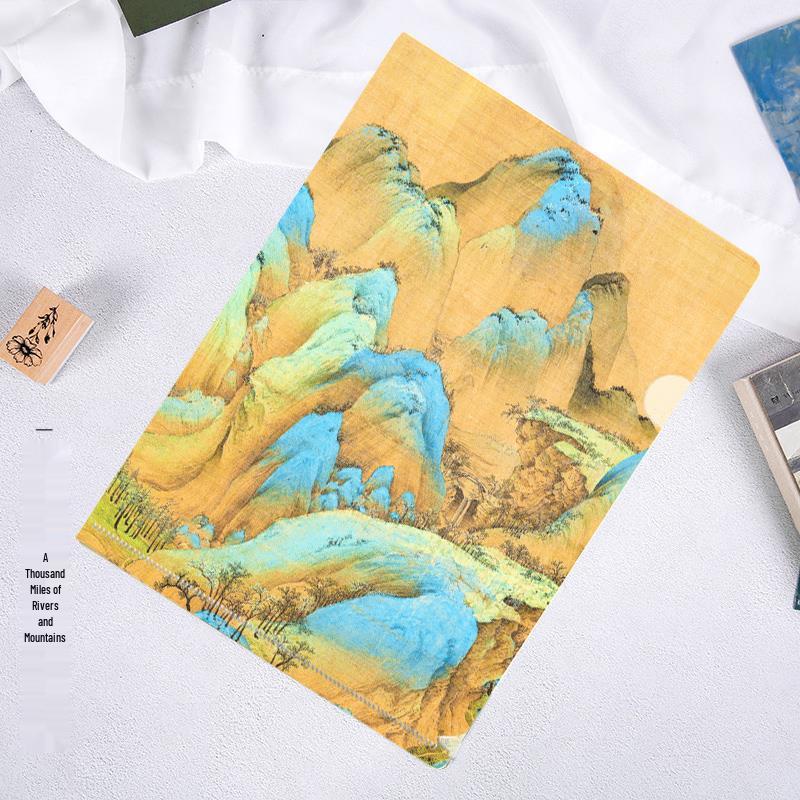 World-Famous Paintings L-Shaped A4 Folder - Monet & Van Gogh Art Design for Students and Office