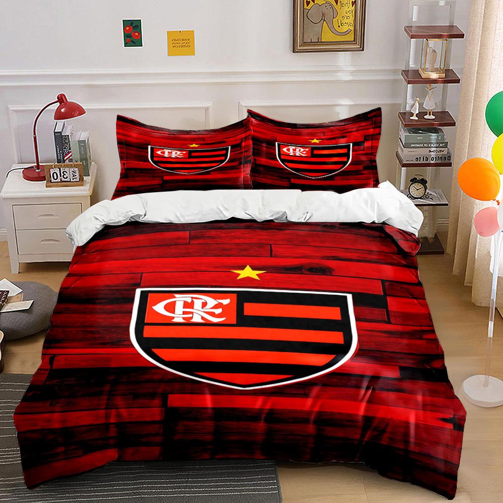 Red-striped Shield Logo. Bedding Sets Duvet Cover Sets Duvet Covers Pillowcases(1 * Duvet Cover 2 * Pillowcases, Without Duvet Insert)