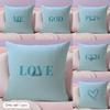 Simplicity Fashion Text Love Cushion Cover Natural Linen Organic Fabric Double-Sided Printing Sofa Home Decor Gift Pillow Case
