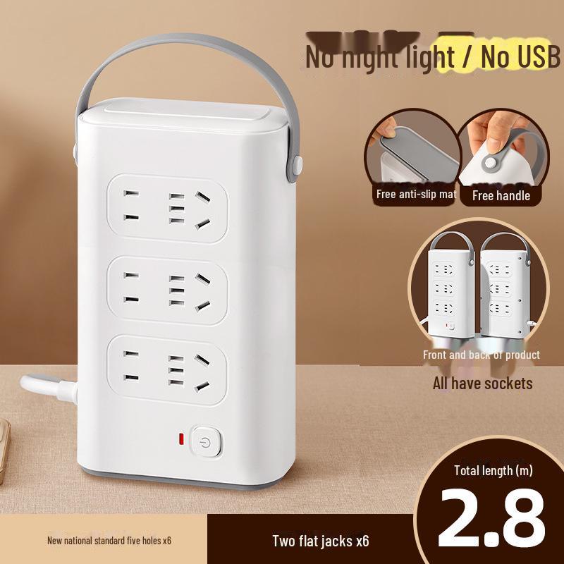 Intelligent Portable Vertical USB Power Strip with Multi-Slot and Anti-Overload Protection