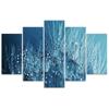 Five Piece Picture Canvas Print Blue Blowers