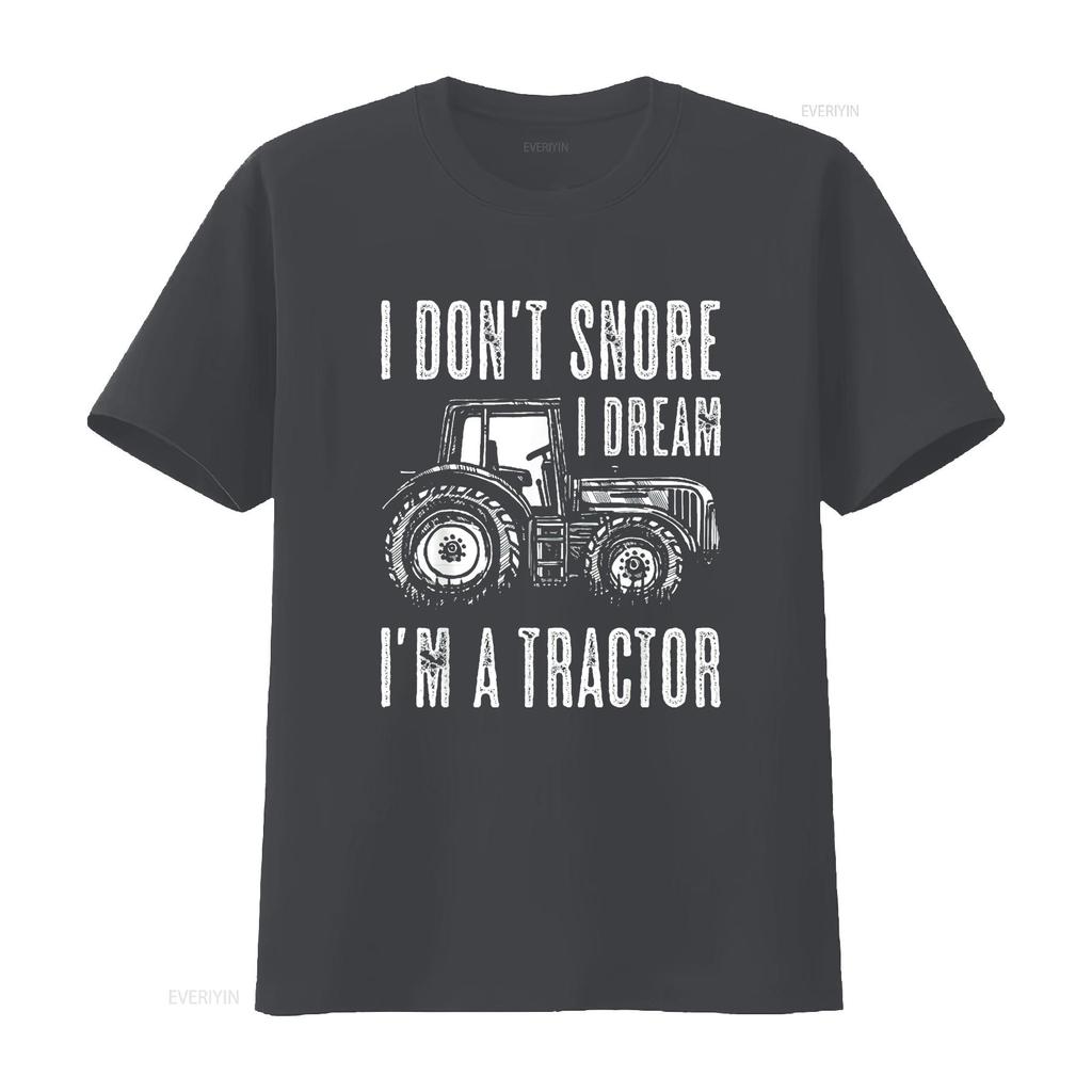 I Don t Snore Dream m a Tractor Funny gifts Mens Shirt Black 3X Large vintage Washed Versatile Slightly Casual