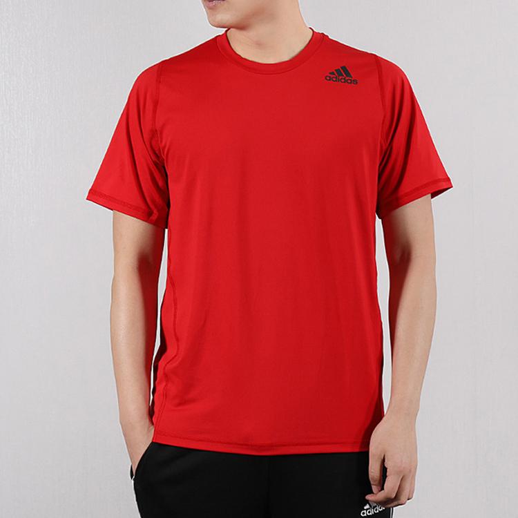 Adidas Training Sports Round Neck Pullover Short Sleeve T-Shirt Men Tops Light-Crimson CW1955