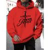 Team Jesus Letter Design Printing Men's Sweatshirt Fashion Warm Hooded Casual Pocket Hoodies Autumn Loose Streetwear