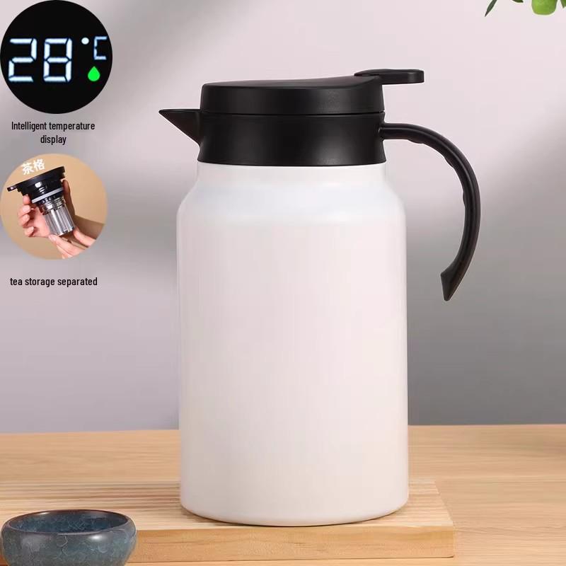 Insulated 1500ML Tea Pot with Divider, Slow Brew Kettle, Large Capacity Thermos for Home