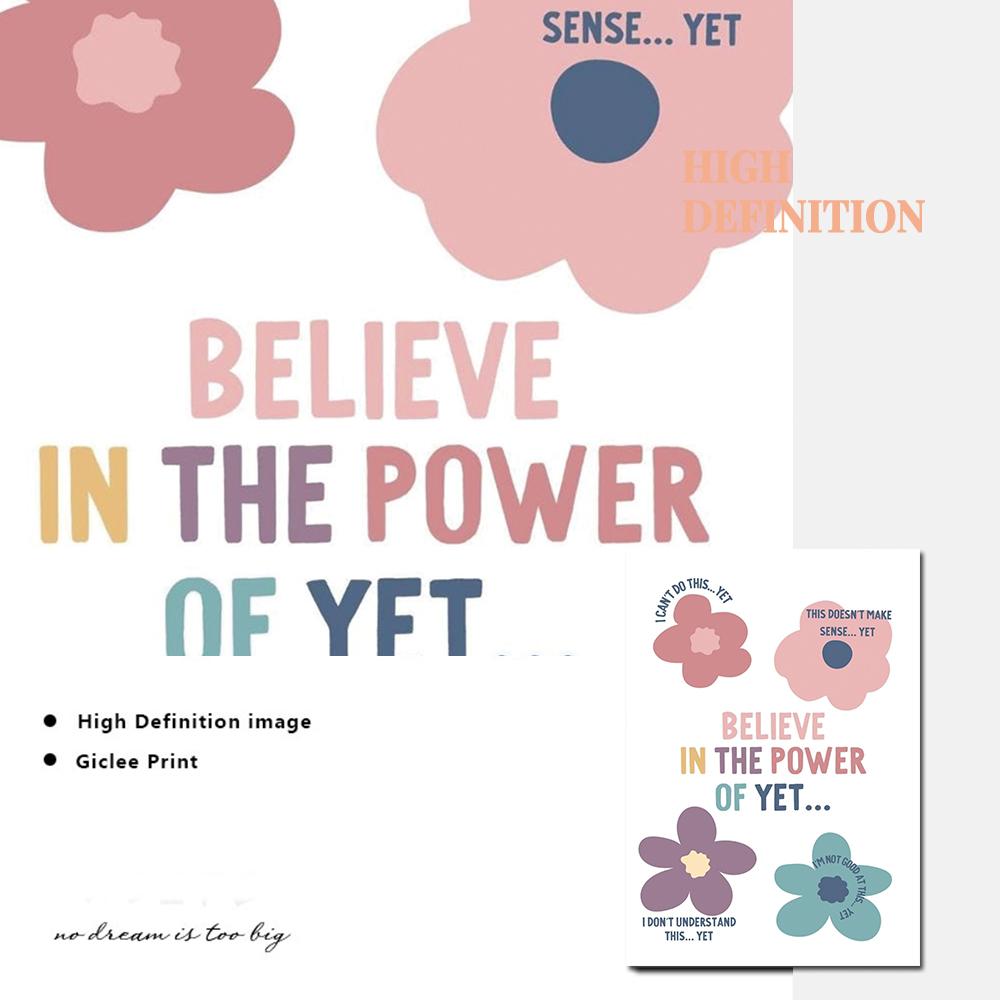 Boho Kids Classroom Signs Decor Print Wall Art English Classroom Posters Teacher Growth Mindset Quote Canvas Painting Pictures