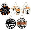 Halloween Door Sign Hanging Sign, Wooden Front Hanger Wreath, Cute Decoration Ghost Welcome for Porch Wall Indoor Home Festive Decor