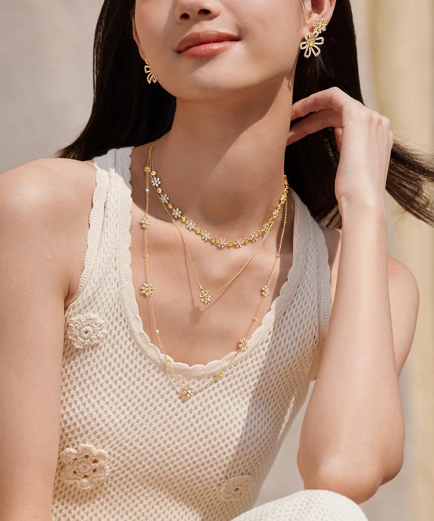 Lola Rose Daisy Citrine Flower Choker Necklace