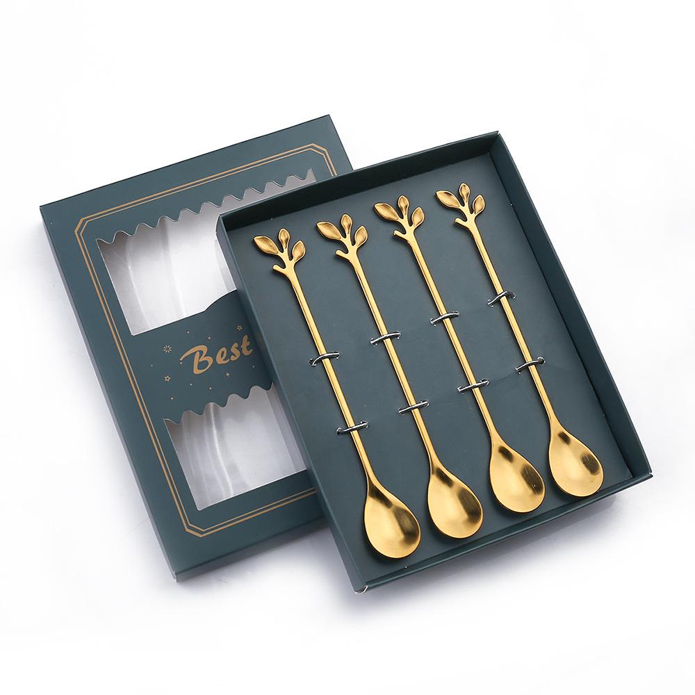 HANYANG Tableware Set Creative Spoon Round Spoon Stirring Spoon Gift Set Ice Spoon Fruit Fork Gift Set