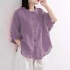 Shirt for Women Oversize Cotton Loose Blouse Casual Long Sleeve Pullover Solid Color Shirt Top