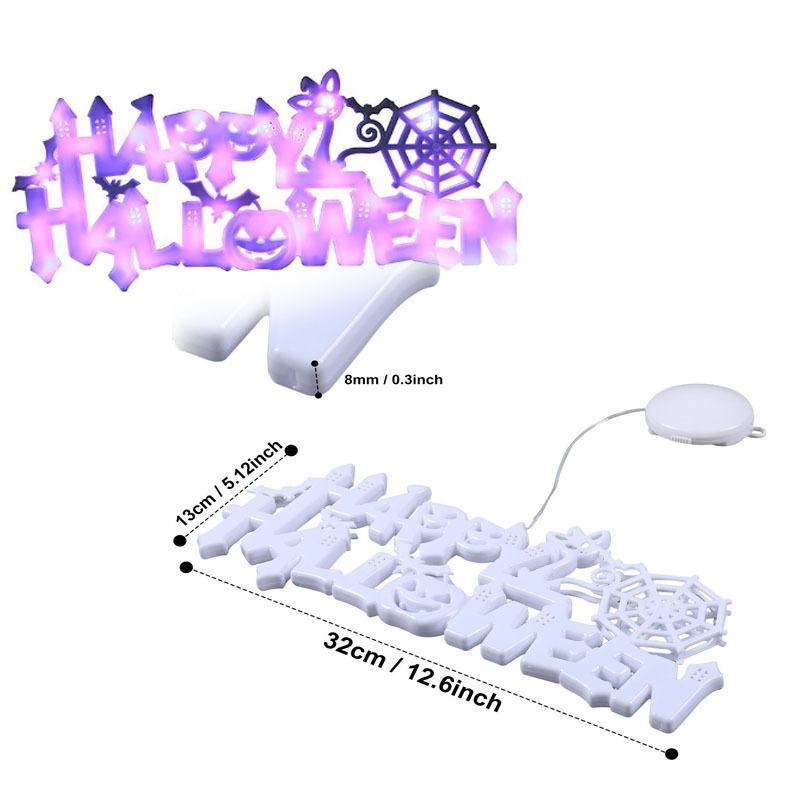 Halloween LED Neon Sign Lights Acrylic Window Lighting Decor Night Lights Lamp