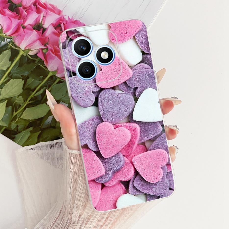 For Honor X8d 4G Case Cute Cat Luxury Flowers Painted Cover Soft Slim Phone Case For Honor X8d X 8d HonorX8d 4G Back Cover Coque