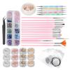 Nail Art Tool Set DIY Nail Brush Dotting Pen Rhinestones Decoration Tin Foil Paper Kit