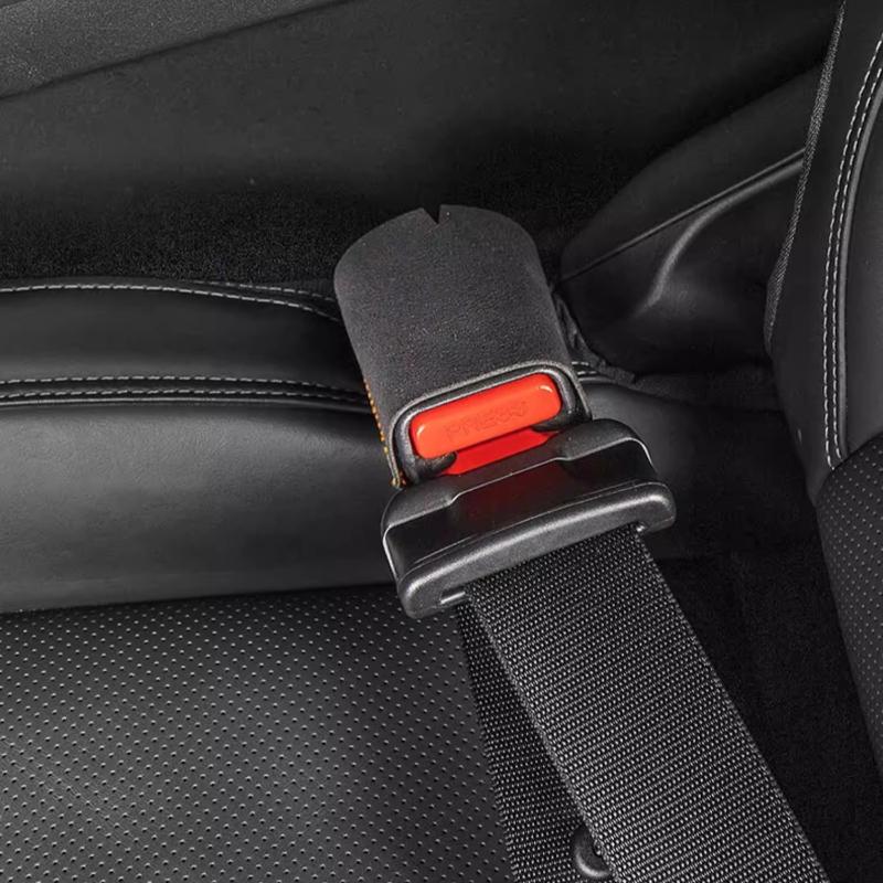 For ZEEKR 001 007 7X 2021-2025 Car Front Rear Row Seat Belt Plug Buckle Cover Suede Sheath Protective Cover Accessories