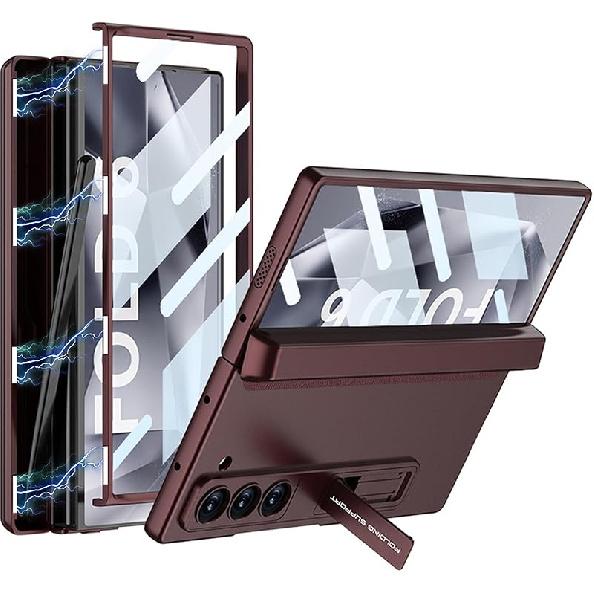 NINKI for Samsung Galaxy Z Fold 6 Case with S Pen & S Pen Holder & Adjustable Kickstand, Z Fold6 Case Magnetic Hinge Screen Protector Galaxy Fold 6