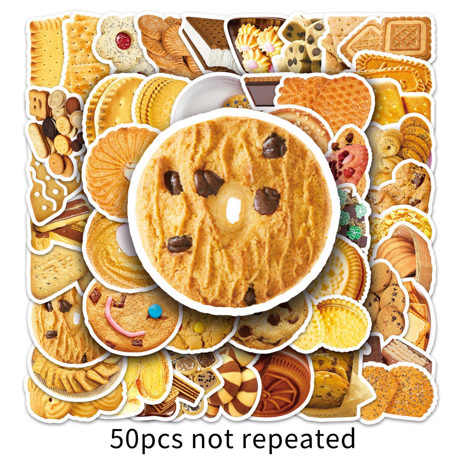50 Gourmet Biscuits Series Waterproof Journal Stickers - Ideal for DIY Notebooks and Birthday Gifts