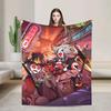 Helluva Boss Black Comedy Plush Throw Blanket Anime Funny for Bed Sofa Couch Xcm Bedspreads Home Textile