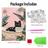 Elegant Framed Pearl Art DIY Set with Cute Black Cat Bathtub Design 5D Sparkling Bead Canvas Painting Ready to Display Romantic Home Decor Gift