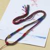 Tibetan Hand-Woven Eight-Strand Cotton Thread Necklace Cord with Safety Buckle for Thangka Amulet