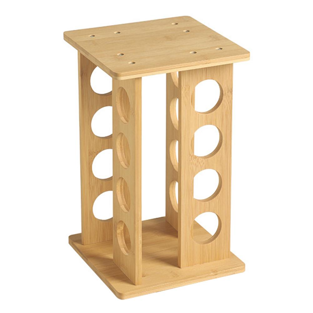 4-Tier Rotating Bamboo Spice Rack Kitchen Countertop Organizer Seasoning Bottles Storage Shelf A