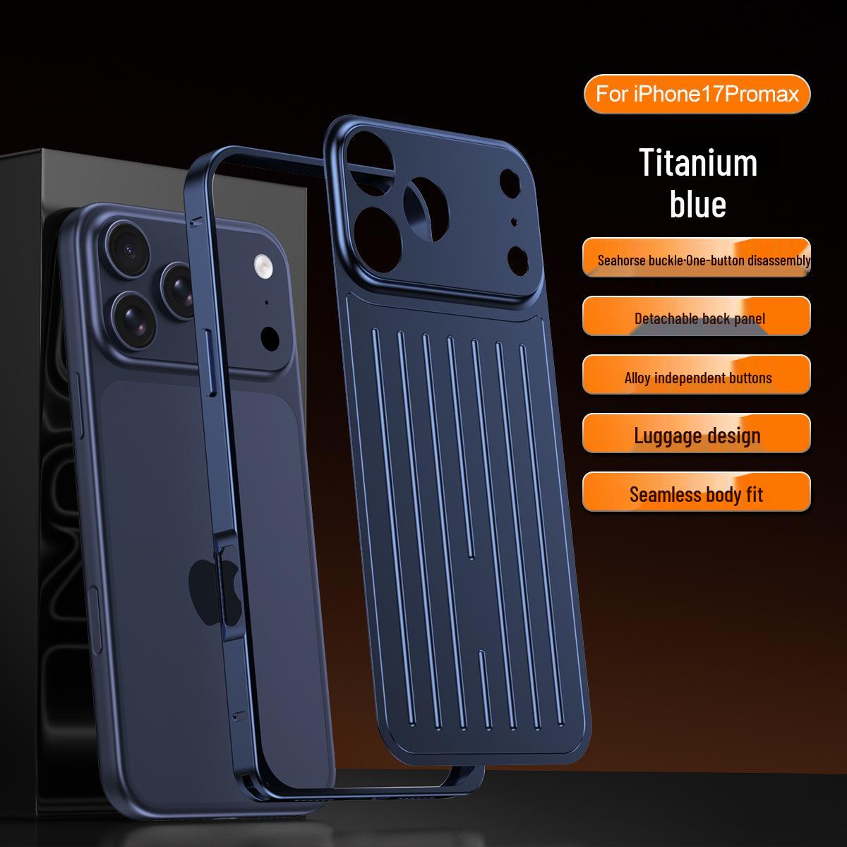 Ultra-Thin Drop-Proof iPhone 17 Aluminum Alloy Borderless Case with International Compatibility Back Sticker + Clip - iPhone 17 Air