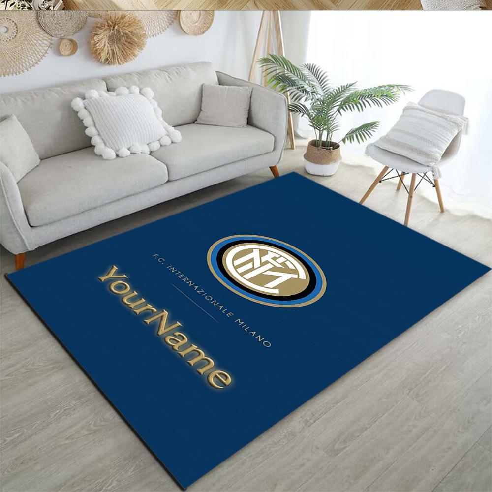 Inter Milan Personalized Text Floor Mat Design for Kitchen Bedrooms Dining Room Dormitory Antislip Carpet Decorate Offices Spiritual Gift