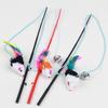 Pet Cat Bell The Dangle Faux Mouse Feather Rod Roped Roliga roliga leksaker