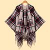 Autumn Winter Unisex Plaid Fringe Warm Cape Shawl