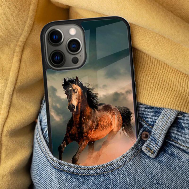 Horse animal painting Soft Phone Case for iPhone 17 Air 16e Pro max 15 Pro 13 14 Plus 11 12 MagSafe Magnetic Coque