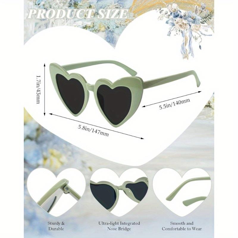 12pcs of Retro Heart-shaped Women's Fashionable Glasses - Perfect for Weddings and Beach Parties