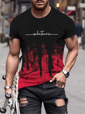 Jakýkoli potisk Tričko Gradient Crew Neck Pro muže Trendy Ležérní Top Pánské Tričko Letní výlet Vintage oblečení 90. let