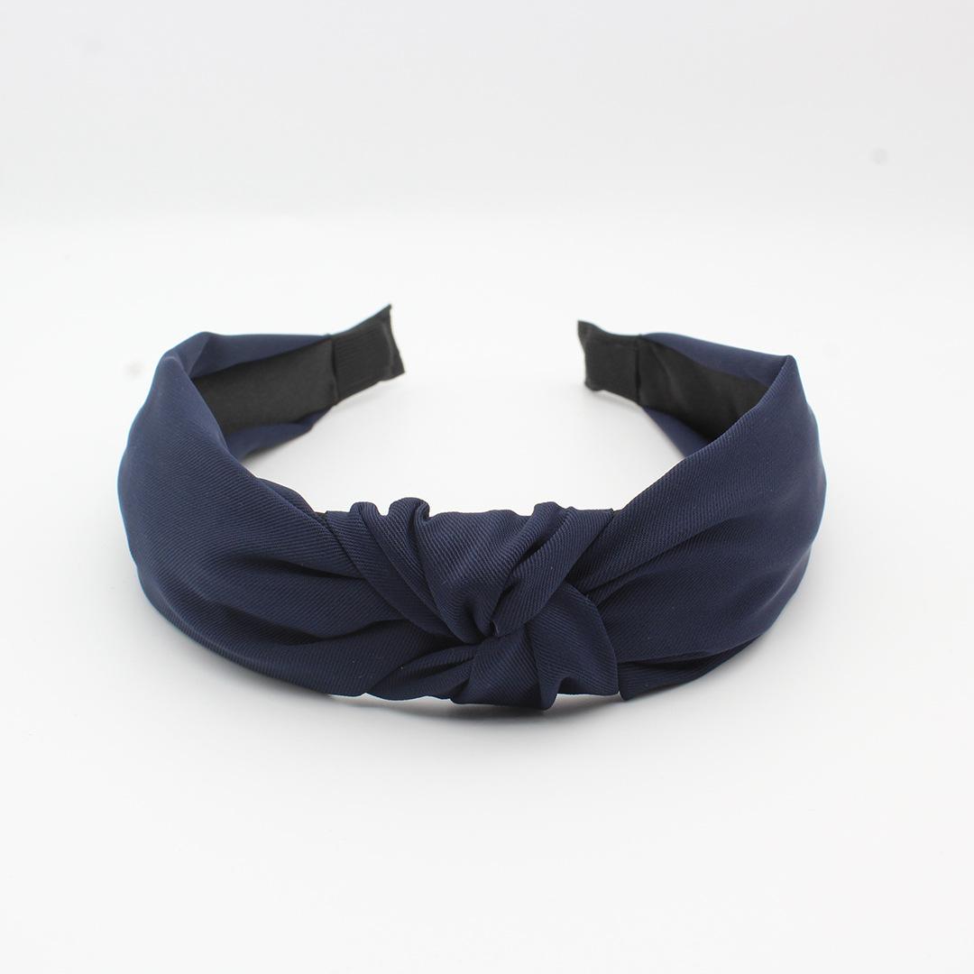 

Простая однотонная повязка на голову с узлом для волос для женщин, хлопковая ткань, ручная работа, повязки для волос для девочек, модные аксессуары для волос Size fits all