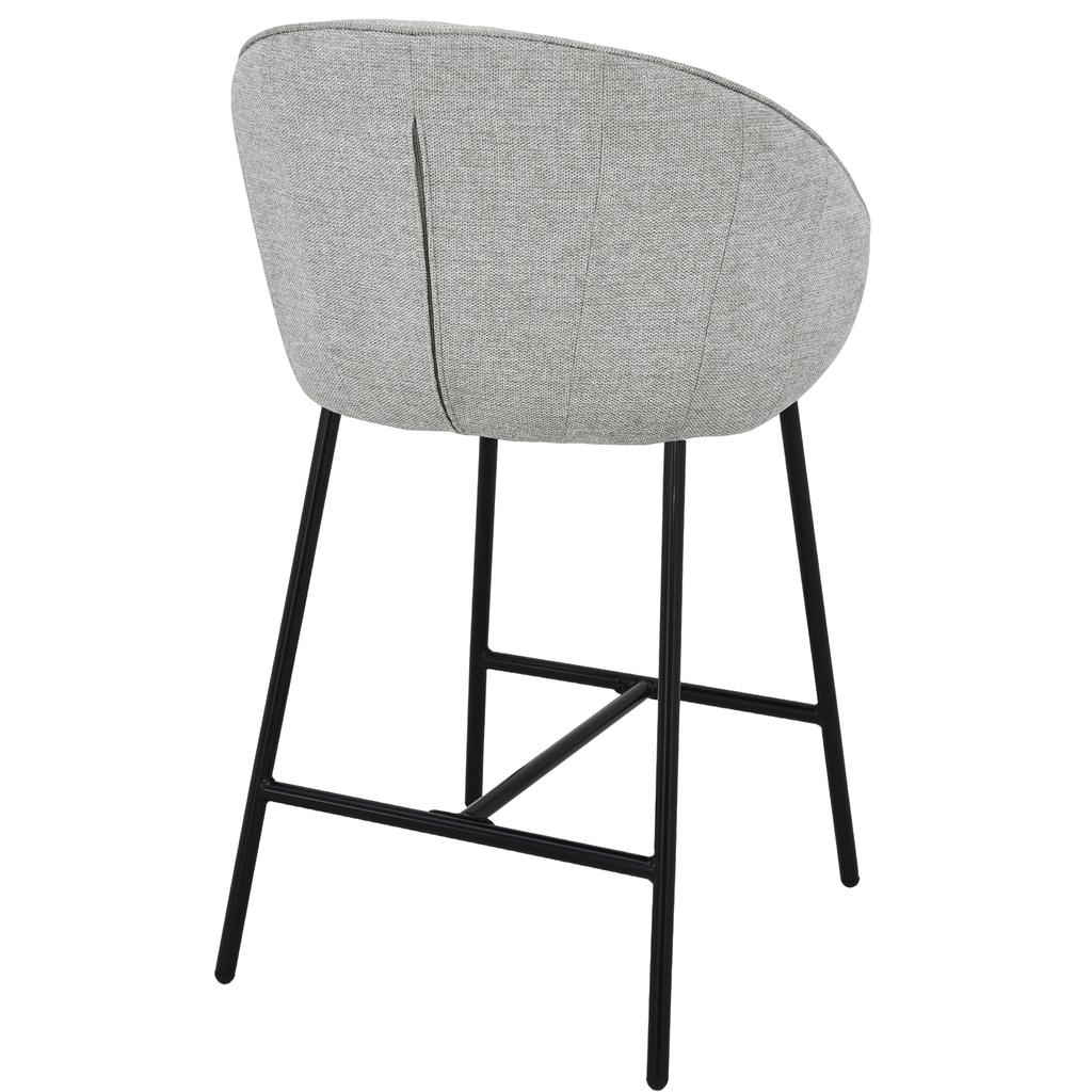 Hoker, Krzesło Barowe Tapicerowane Otilo Szary Tkanina 65 Cm