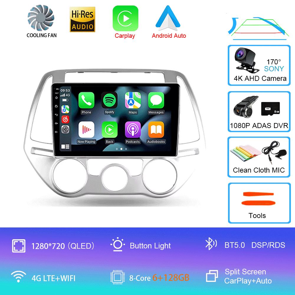Car Radio Android 14 Carplay Auto Multimedia Player For Hyundai I20 2010 2012 2013 2014 DSP Autoradio GPS Stereo 2din Head Unit
