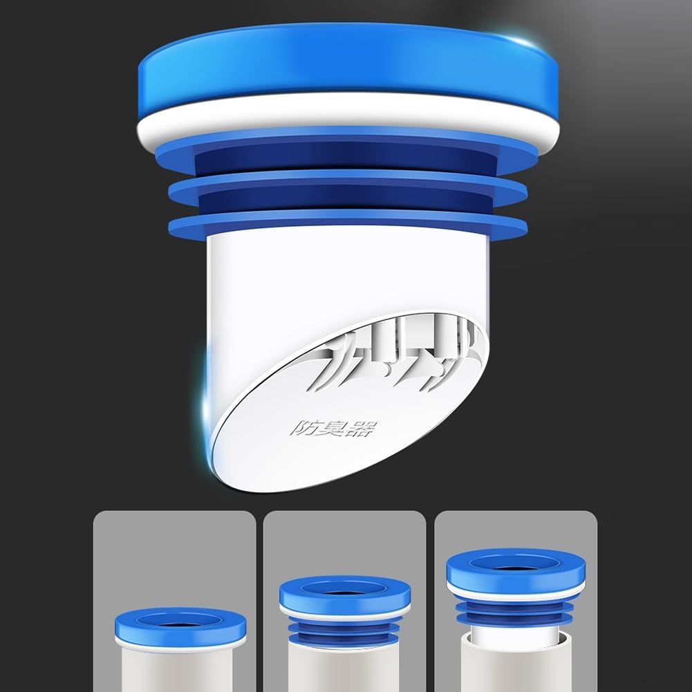 Toilet Flange Wax Ring with Backflow Prevention Valve, Toilet Leak-Proof Rubber Seal Drain Pipe Sealing Ring, Toilet Flange Sealing Ring Check