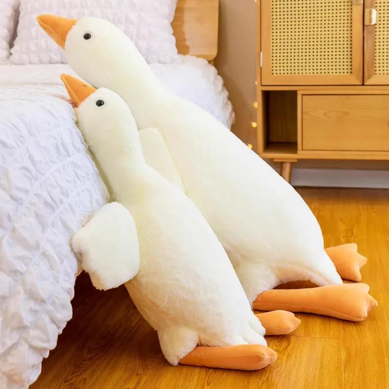 50-190 cm Roztomilá velká bílá husa plyšové hračky Kawaii Obrovská kachna Polštář na spaní Polštář z měkkého vycpaného zvířátka Dárek k narozeninám pro děti