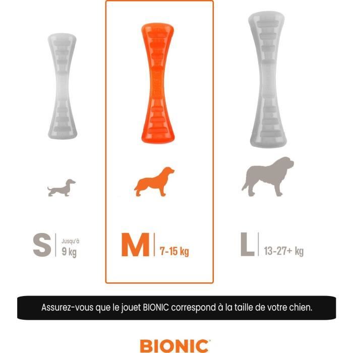 Jouet Pour Chien - BIONIC - Bâton Urban Stick - Taille Medium 23 Cm - En Caoutchouc Ultra Résistant - Sans Plomb, BPA Ni Phtalates