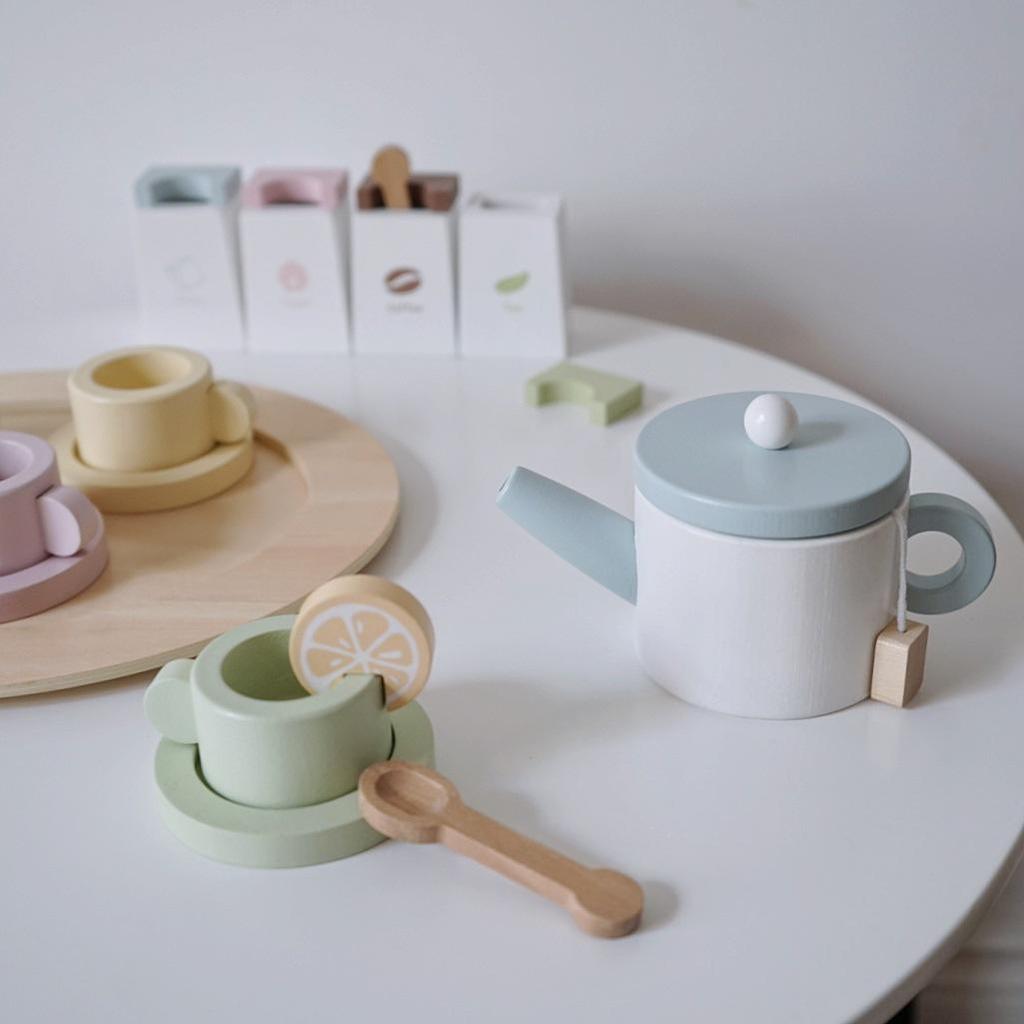 Girls' Wooden Cake Toy Set: Birthday Gift, Afternoon Tea Play, Kitchen & Ice Cream for Ages 3-6