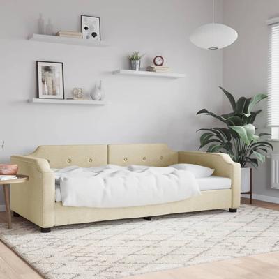 Vidaxl Sofa With Sleeping Function, Cream, 80X200 Cm, Upholstered In Fabric